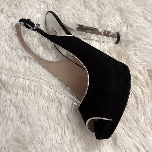 Michael Michael Kors Black Heels with Slingback Design and Unique Crystal Heel - Picture 5 of 9